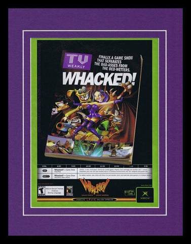 Whacked! 2002 XBox 11x14 Framed ORIGINAL Vintage Advertisement