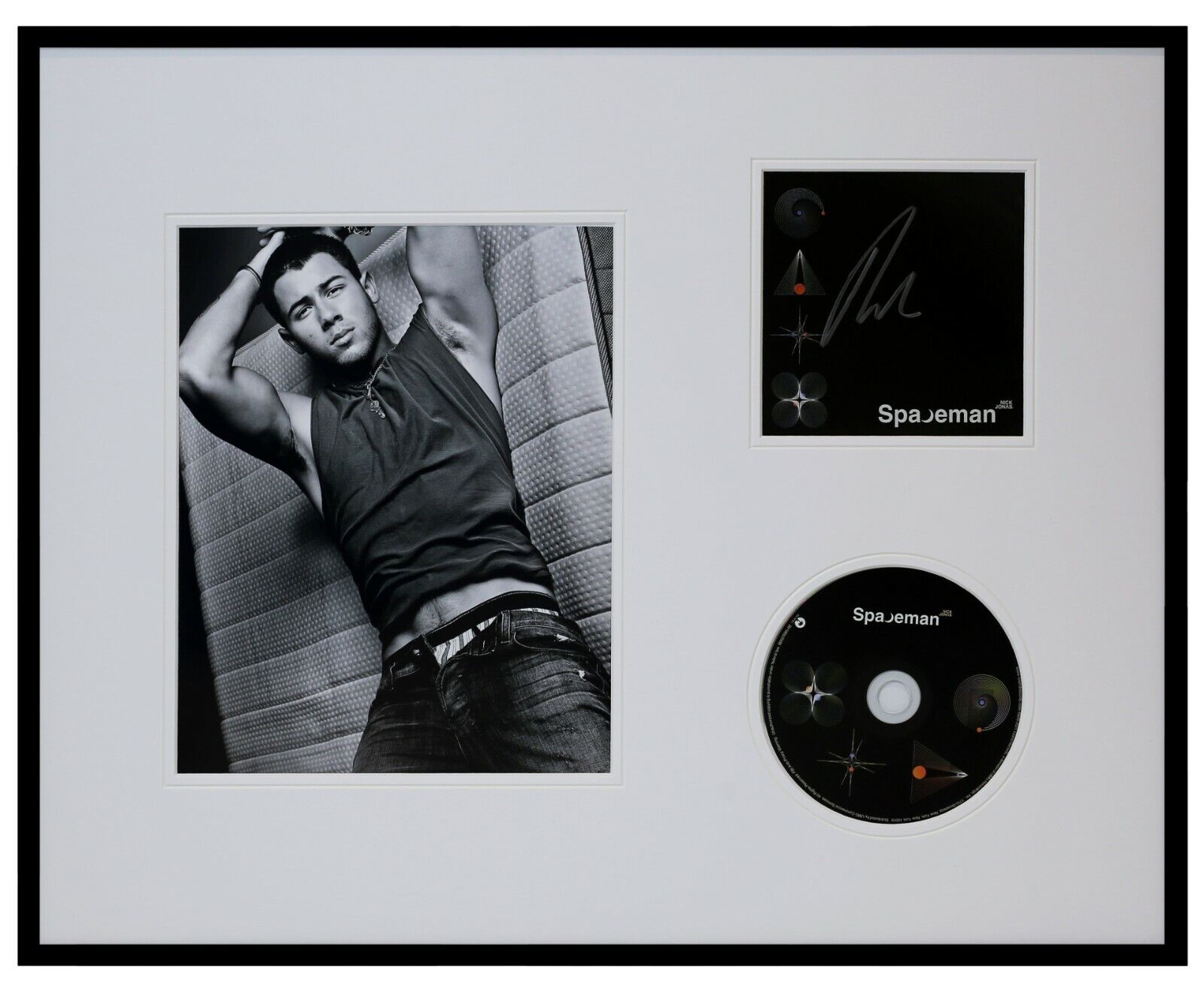 Nick Jonas Signed Framed 16x20 Spaceman CD + Photo Display