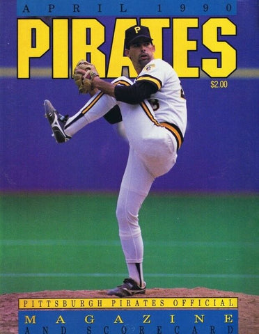 ORIGINAL Vintage Apr 1990 Pittsburgh Pirates Magazine Scorecard Bill Landrum