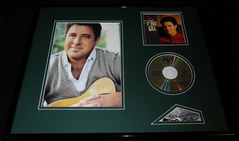 Vince Gill Signed Framed 16x20 Best Of CD & Photo Set