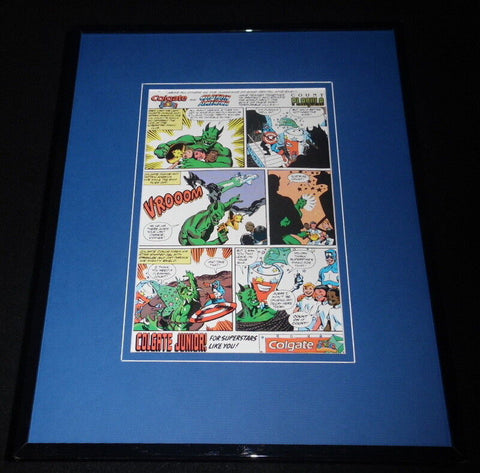 Captain America 1988 Colgate Toothpaste Framed 11x14 ORIGINAL Advertisement