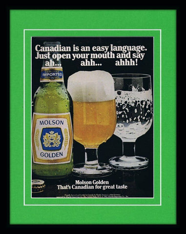 1982 Molson Golden Beer Framed 11x14 ORIGINAL Vintage Advertisement 