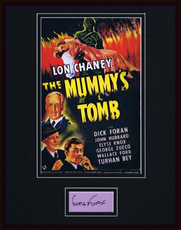 Elyse Knox Signed Framed 11x14 The Mummy's Tomb Poster Display JSA 