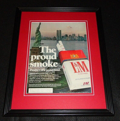 1976 L&M Filter Kings Cigarettes Framed 11x14 ORIGINAL Advertisement B