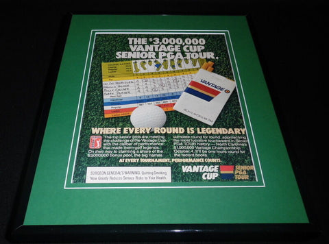 1987 Vantage Cup Senior PGA Framed 11x14 ORIGINAL Vintage Advertisement