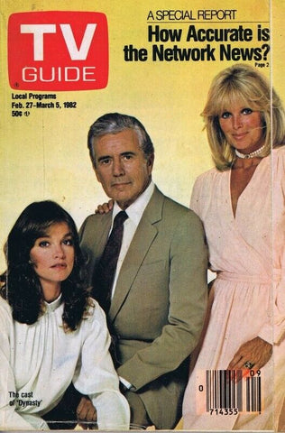 ORIGINAL Vintage Feb 27 1982 TV Guide No Label Dynasty Cast Linda Evans