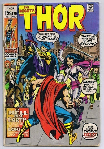 Thor #179 ORIGINAL Vintage 1970 Marvel Comics  