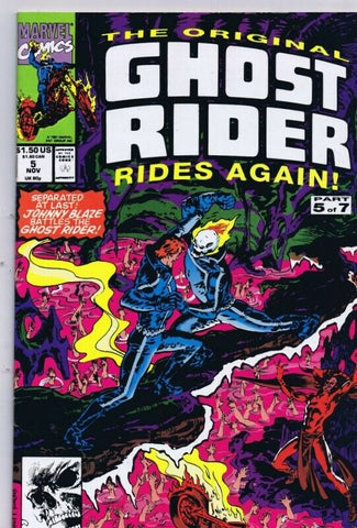 Original Ghost Rider Rides Again #5 ORIGINAL Vintage 1991 Marvel Comics 