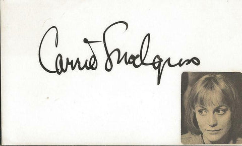 Carrie Snodgress Signed 3x5 Index Card JSA Diary of a Mad Housewife 