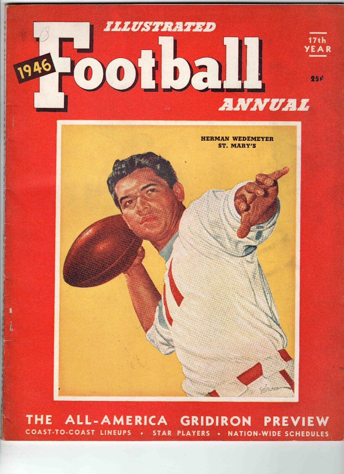 VINTAGE 1946 Illustrated Football Annual Magazine Herman Wedemeyer St Mary's