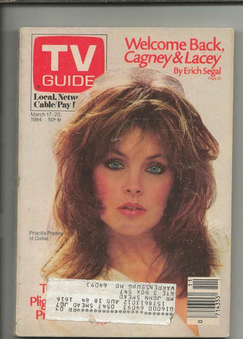 ORIGINAL Vintage March 17, 1984 TV Guide Magazine Priscilla Presley Dallas