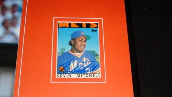 Kevin Mitchell Signed Framed 11x17 Rookie Card & Photo Display Mets Giants