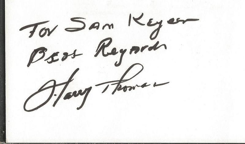 Harry Thomas Makeup Artist Signed 3x5 Index Card Superman Little Shop of Horrors