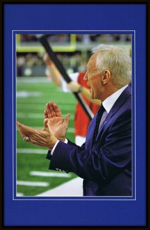 Jerry Jones Cheering on the Cowboys Framed 11x17 Photo Poster Display 