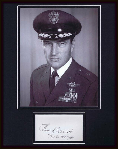 General Frank Pete Everest Signed Framed 11x14 Photo Display 