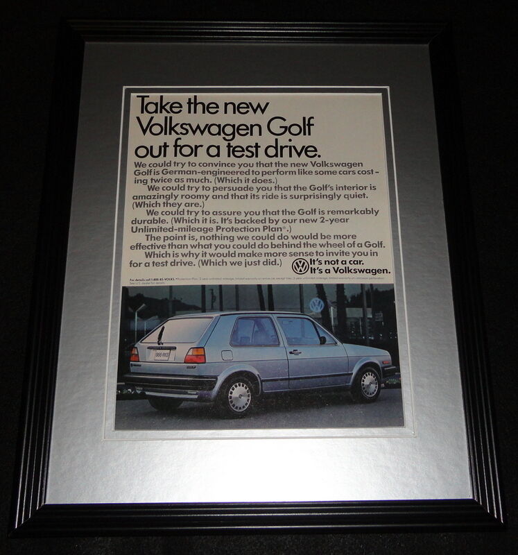 1987 Volkswagen VW Golf Framed 11x14 ORIGINAL Advertisement