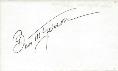 Bess Myerson Miss America 1945 Signed 3x5 Index Card