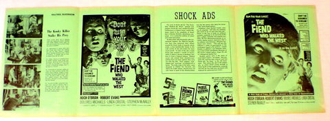 ORIGINAL Vintage 1958 Fiend Who Walked the West 12x35 Industry Ad Double Poster 