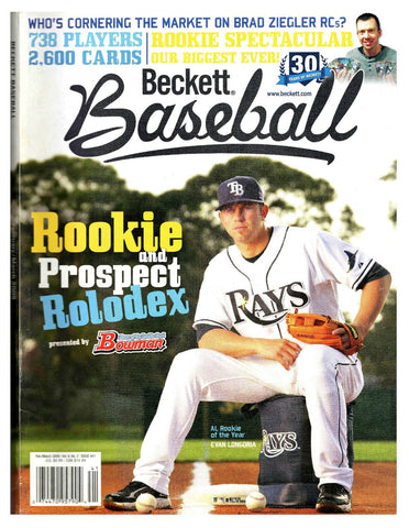 VINTAGE Feb 2009 Beckett Baseball Magazine Evan Longoria