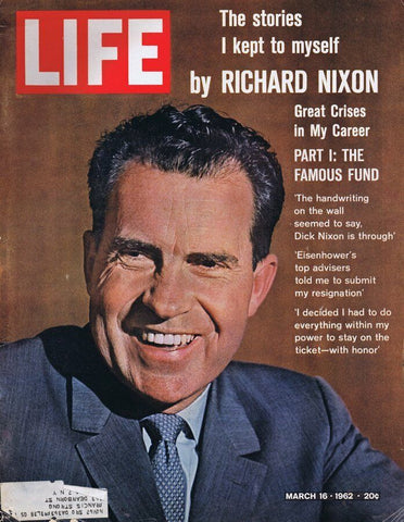 ORIGINAL Vintage March 16 1962 Life Magazine Richard Nixon