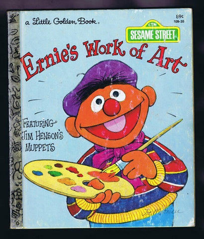 ORIGINAL Vintage 1979 Sesame Street Ernie's Work of Art Golden Book  