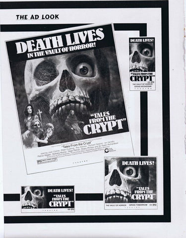 Tales From the Crypt 1972 ORIGINAL Vintage 9x12 Industry Ad Peter Cushing