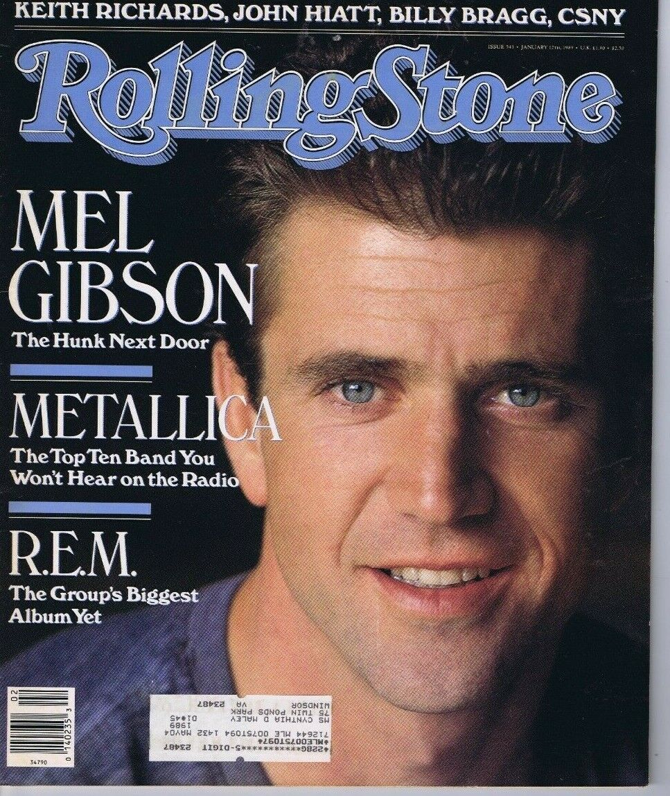 VINTAGE Jan 12 1989 Rolling Stone Magazine #543 Mel Gibson Metallica REM