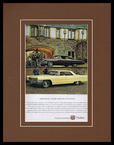 1963 Cadillac Sedan de Ville Framed 11x14 ORIGINAL Vintage Advertisement 