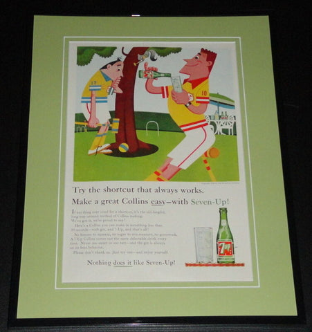 1959 7 Seven Up Collins 11x14 Framed ORIGINAL Vintage Advertisement