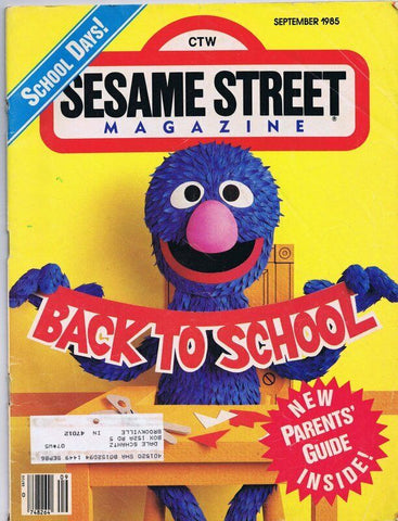 ORIGINAL Vintage Sesame Street Magazine Sept 1985 Grover Back to School Cover