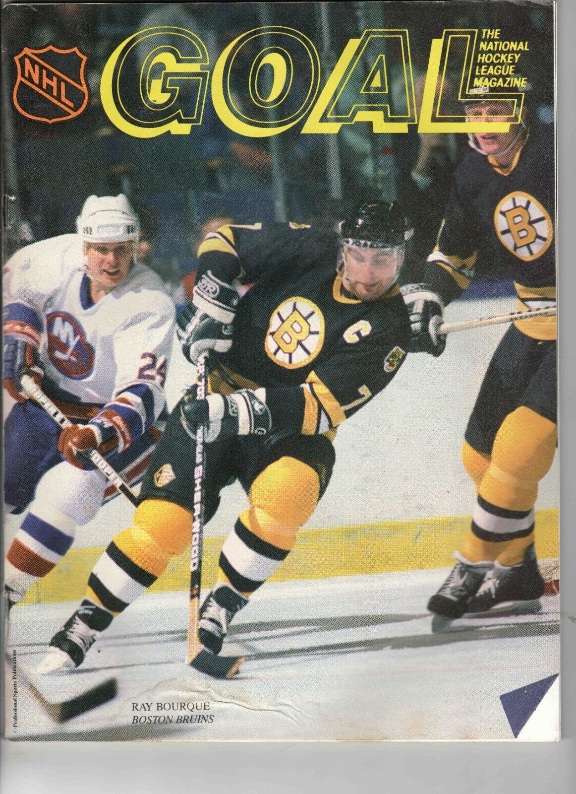 VINTAGE 1987 Boston Bruins Pittsburgh Penguins Goal Program Lemieux Bourque