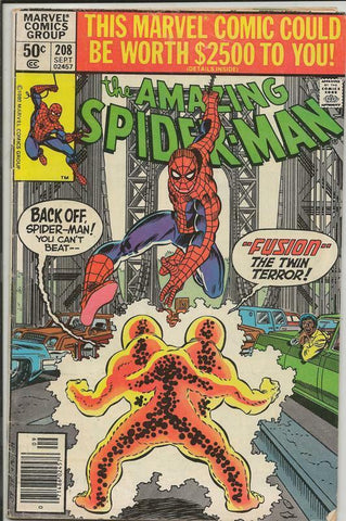 Amazing Spider-Man #208 ORIGINAL Vintage 1980 Marvel Comics Fusion Newsstand