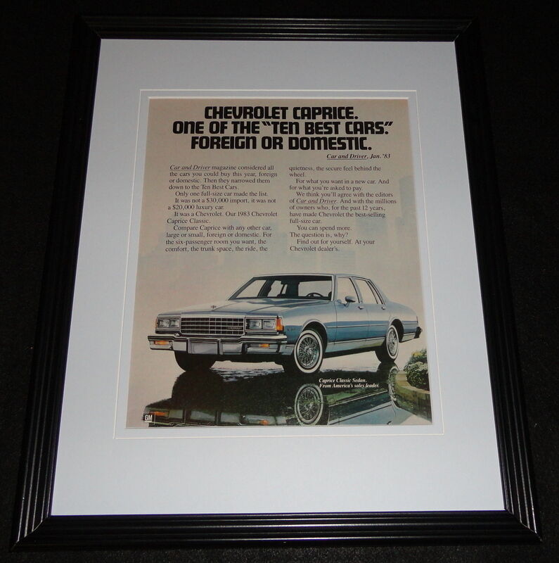 1983 Chevrolet Caprice Framed 11x14 ORIGINAL Advertisement