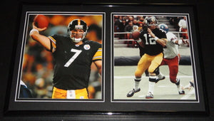 Terry Bradshaw & Ben Roethlisberger Framed 11x17 Photo Set Steelers B