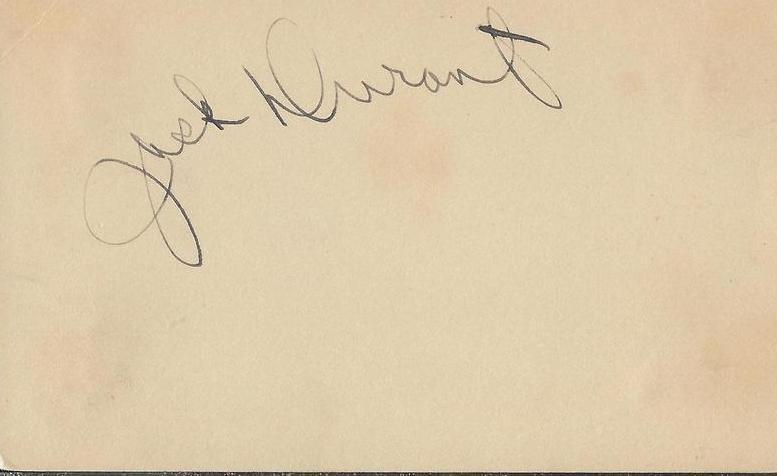 Jack Durant Signed 3x5 Index Card Journey Into Fear