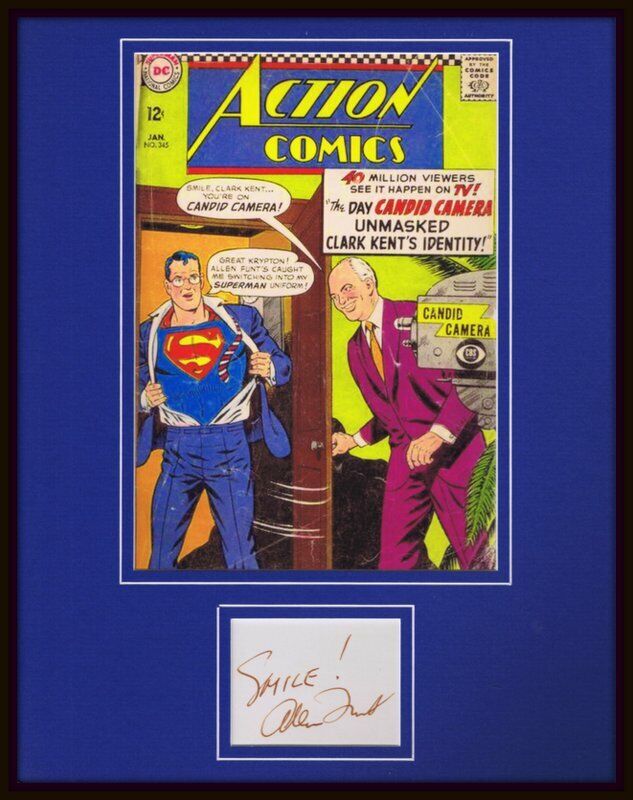 Allen Funt Candid Camera Signed Framed 11x14 Photo Display w/ Superman