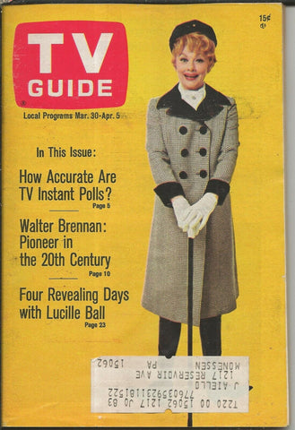 ORIGINAL Vintage Mar 30 1968 TV Guide Lucille Ball