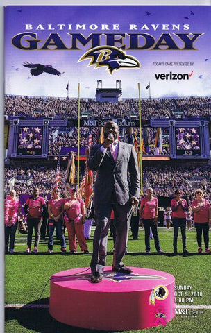 ORIGINAL Vintage October 9 2016 Baltimore Ravens vs Washington Program  