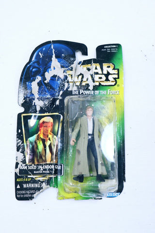 VINTAGE SEALED 1997 Kenner Star Wars POTF Han Solo Endor Gear Action Figure