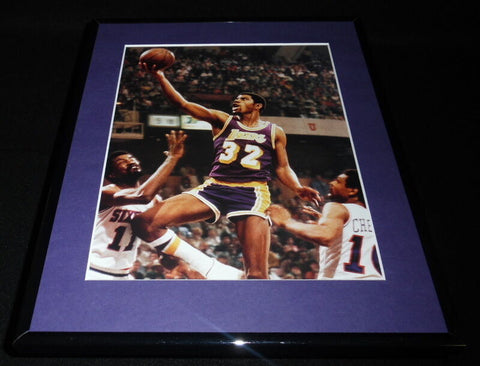 Magic Johnson Framed 11x14 Photo Display Lakers vs 76ers