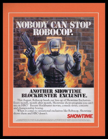 1988 Robocop / Showtime 11x14 Framed ORIGINAL Vintage Advertisement