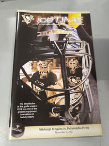 Nov 7 2007 Flyers @ Penguins Program Sidney Crosby Evgeni Malkin