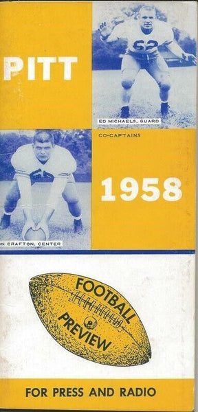 1958 Pitt Panthers Football ORIGINAL Media Guide Mike Ditka