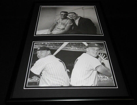 Roger Maris Mickey Mantle Framed 12x18 Photo Display Yankees