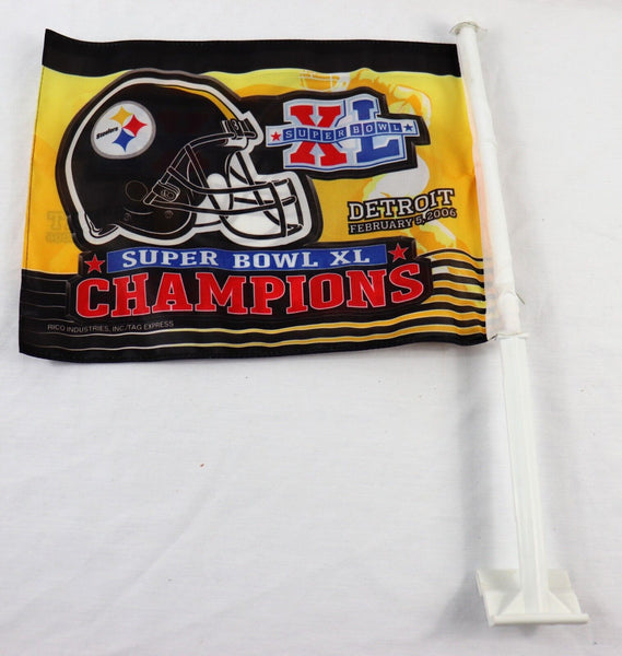 VINTAGE 2006 NFL Pittsburgh Steelers Super Bowl Champs Car Flag