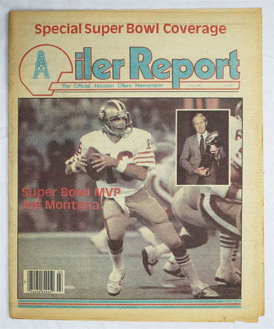  VINTAGE Mar 1982 Houston Oiler Report Magazine Joe Montana