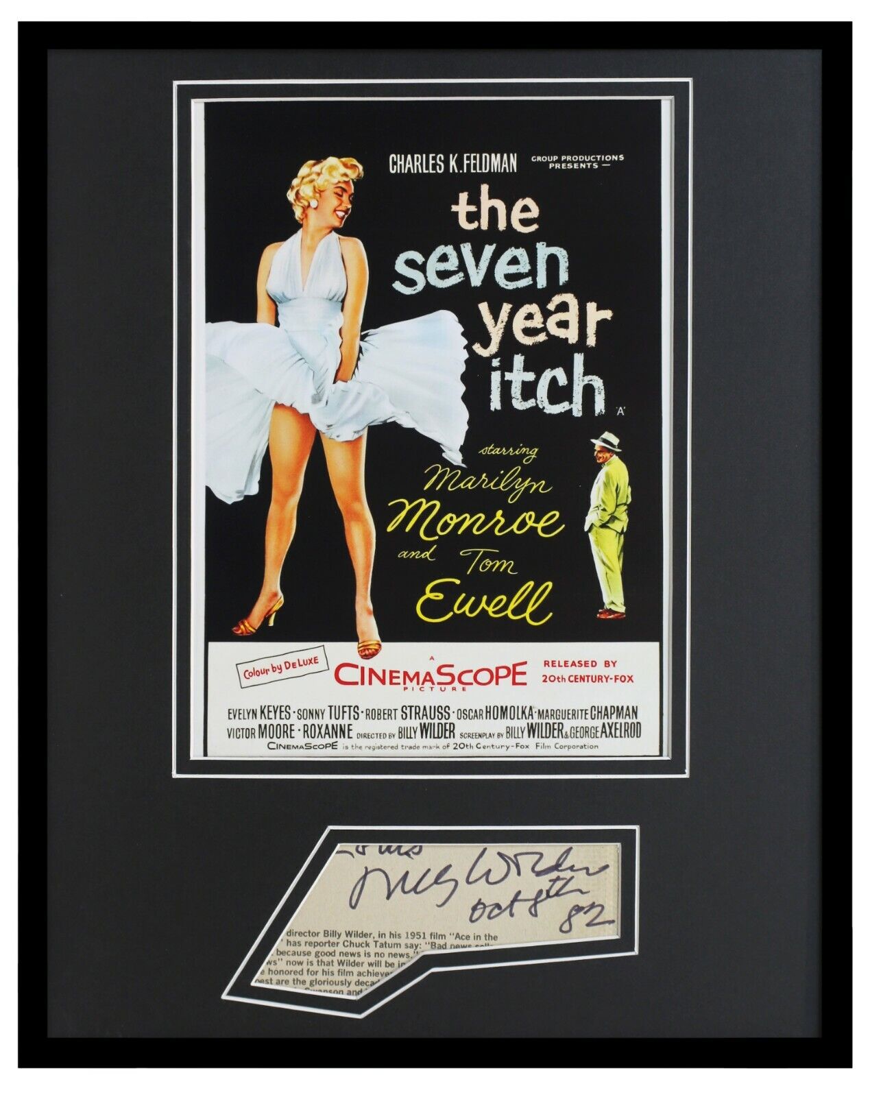 Billy Wilder Signed Framed 11x14 Seven Year Itch Poster Display 