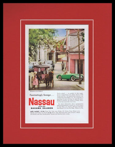 1959 Nassau Bahama Islands Tourism Framed 11x14 ORIGINAL Vintage Advertisement