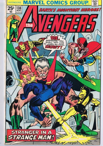 Avengers #138 ORIGINAL Vintage 1975 Marvel Comics Stranger in a Strange Man