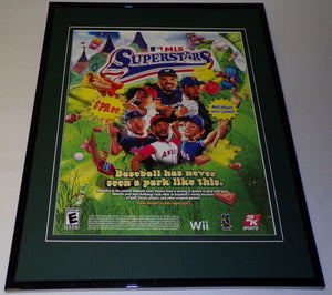 MLB Superstars 2008 Wii Framed 11x14 ORIGINAL Advertisement